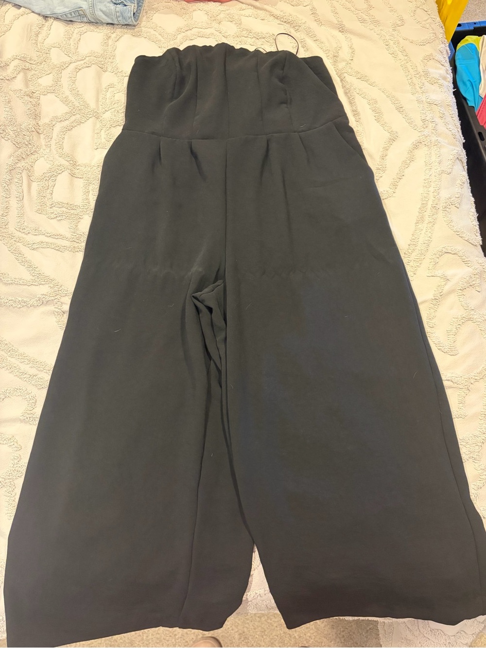 Black Wide-Leg Jumpsuit Pants
